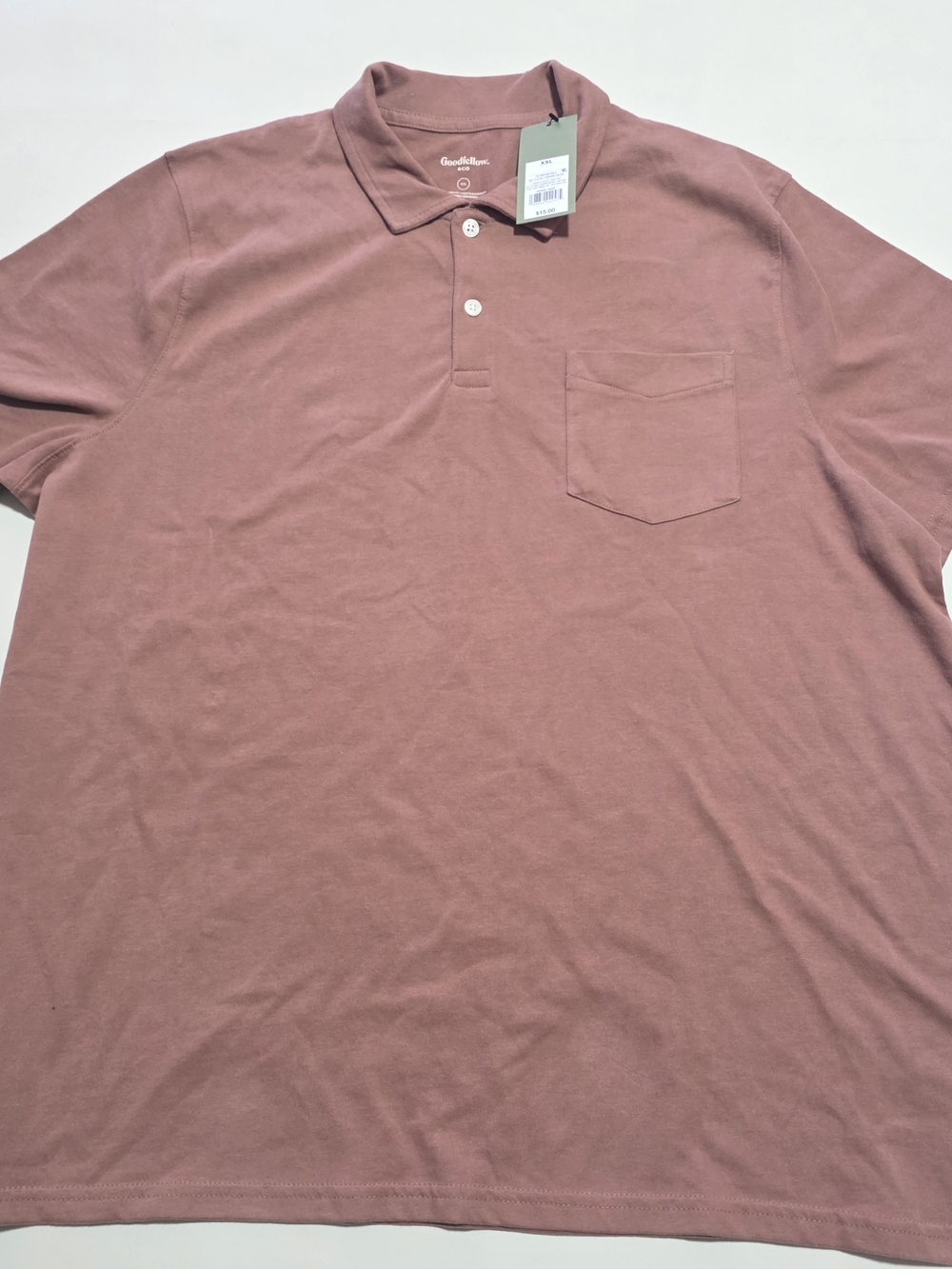 Goodfellow & Co Men's Polo Shirt,Vintage Short Sleeve, XXL 100% Cotton. Copper.